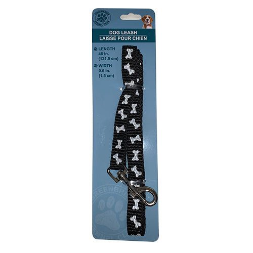 Correa Para Perro Negra Con Huesitos